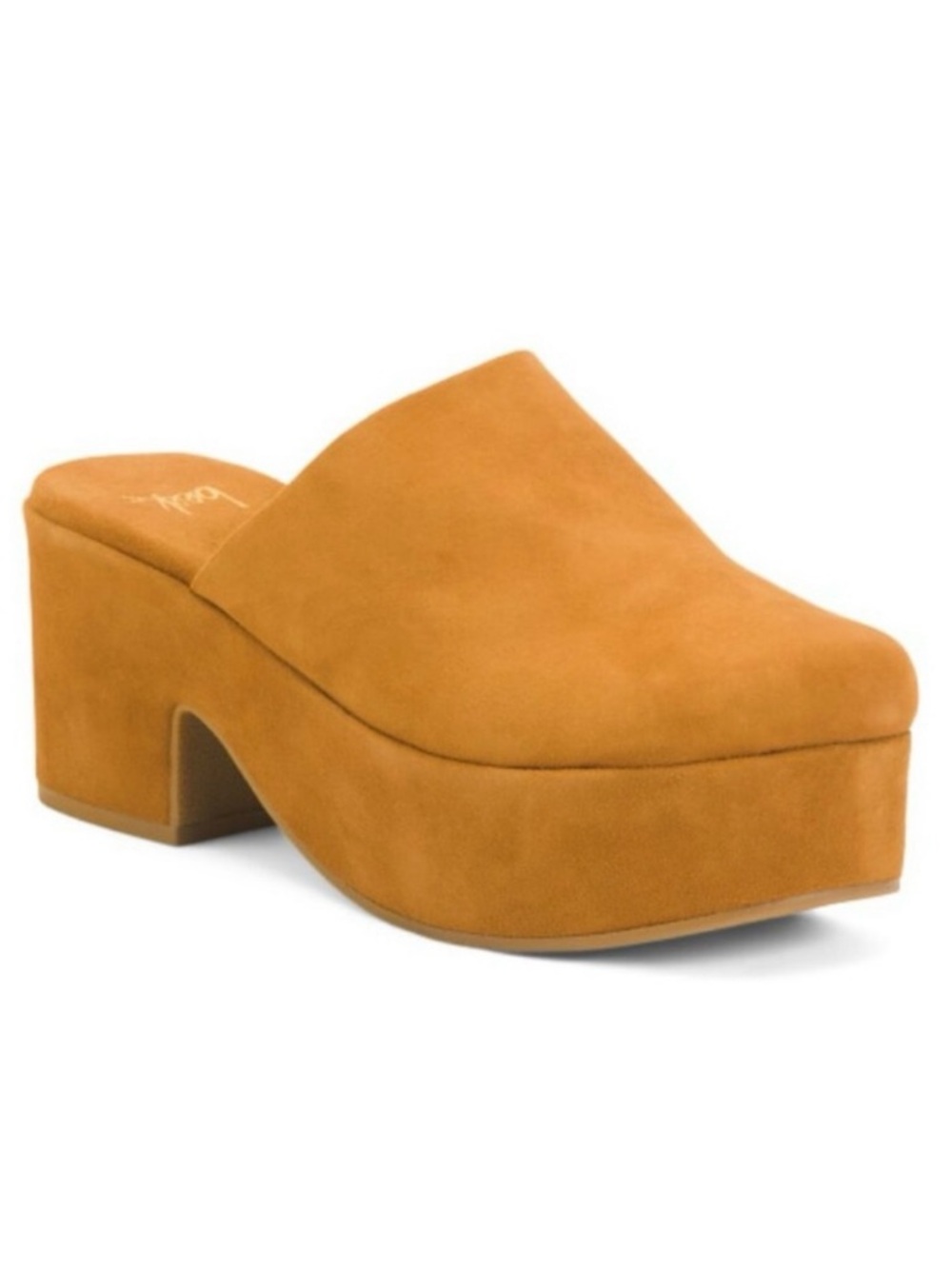 Beek Petrel Heeled Platform Mule Clog in Suede Leather